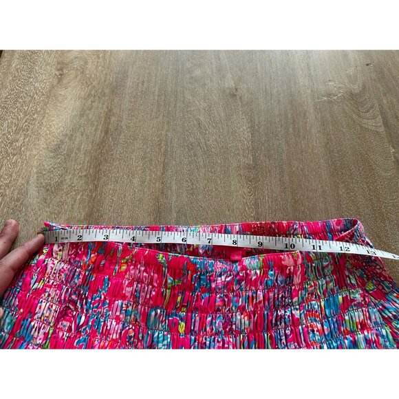 Lilly Pulitzer Deavan Midi Skirt Smocked Tiered Hot Pink Size Small - Picture 3 of 5